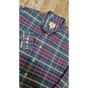 Brooks Brothers Red Green Fleece Shirt Men XL Button Long Sleeve